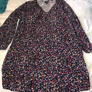 floral summer dress with long sleeves